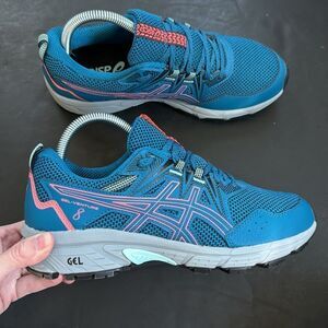 ASICS GEL-VENTURE 8 Women's Trail Running Shoes Deep Sea Teal/Blazing Coral Sz 8
